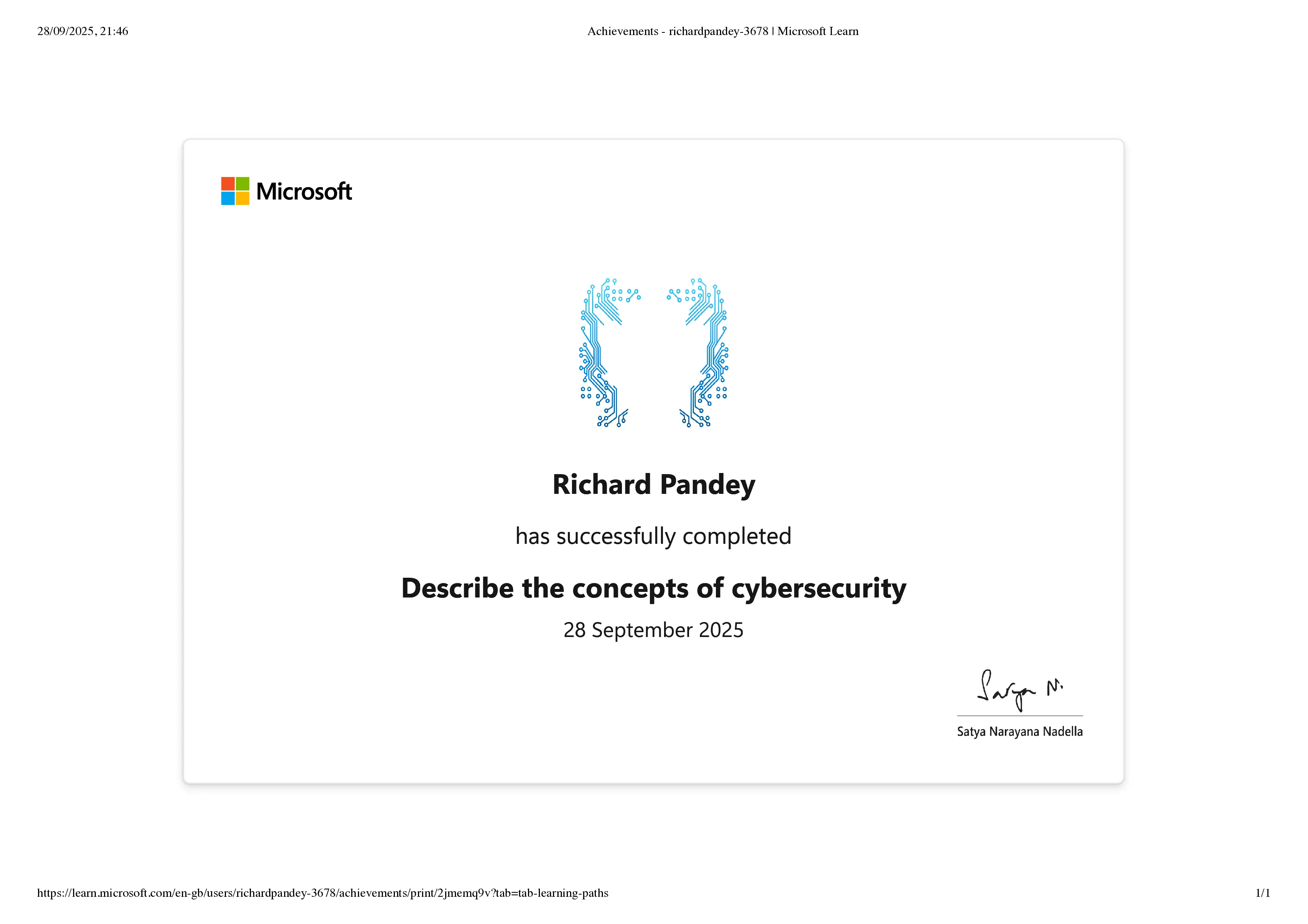 Microsoft certificate 1