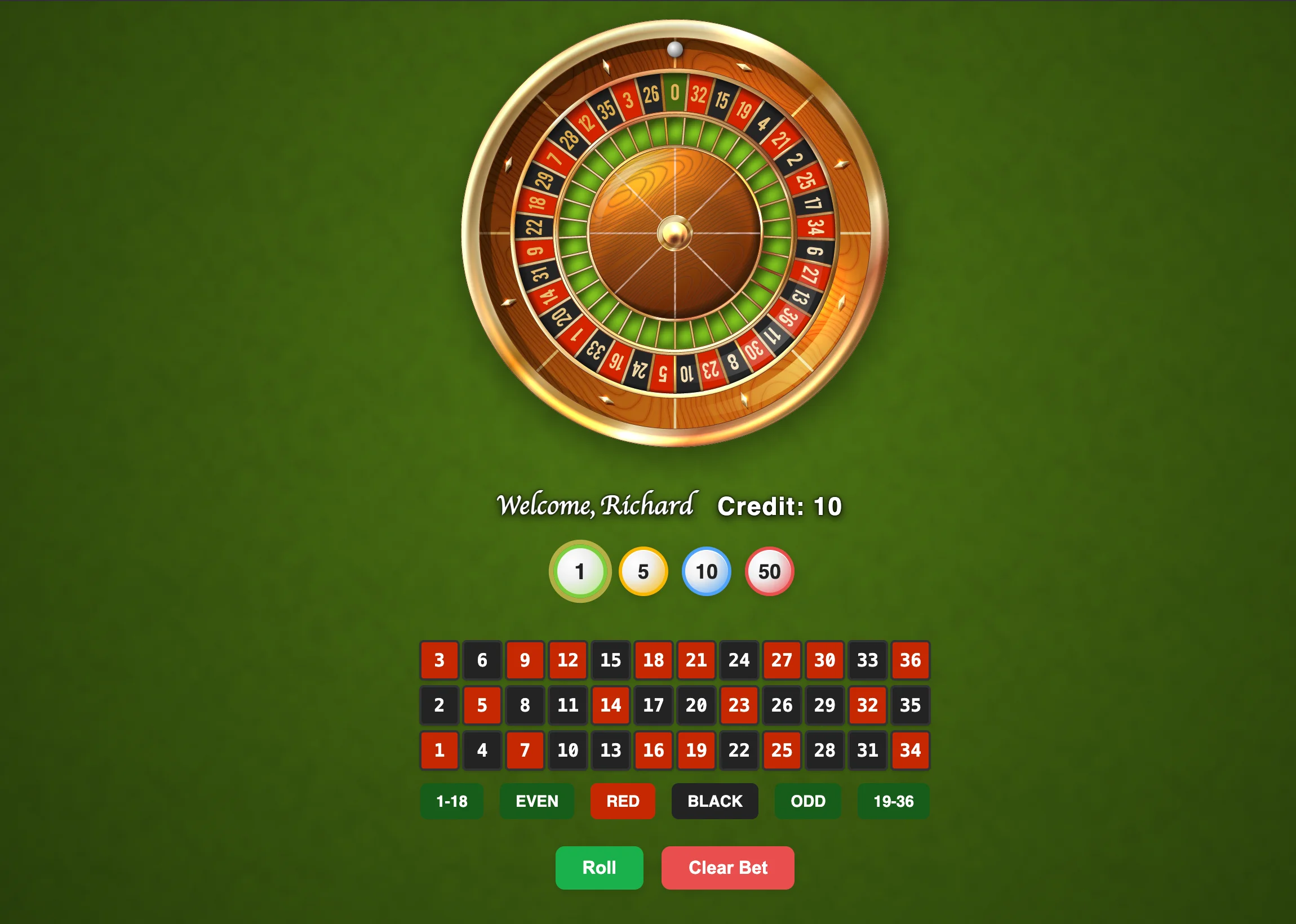 Roulette Game